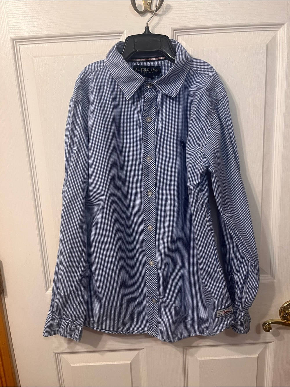 U.S. Polo Assn. Blue Gingham Long-Sleeve Button-Down Shirt